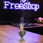 Handmade Floral Pattern Oil Lamp with Glass Chimney