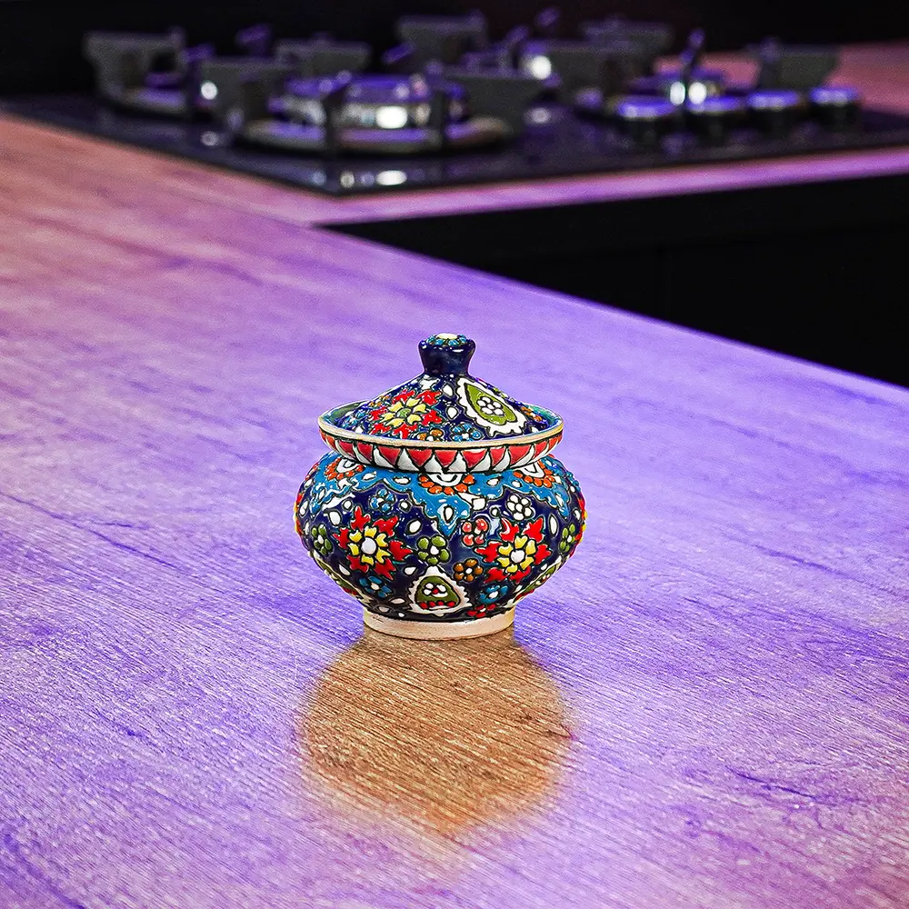 Handmade Floral Pattern Shaker with Lid