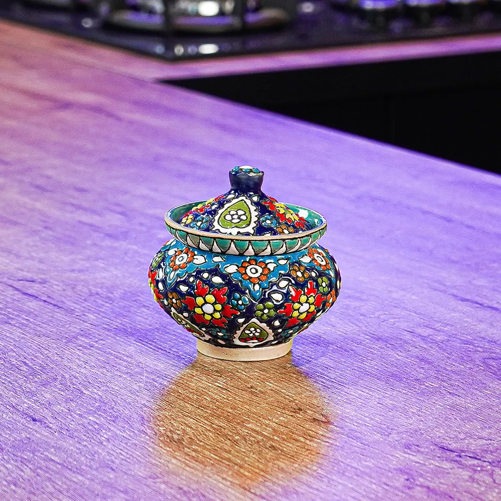Handmade Floral Pattern Shaker with Lid