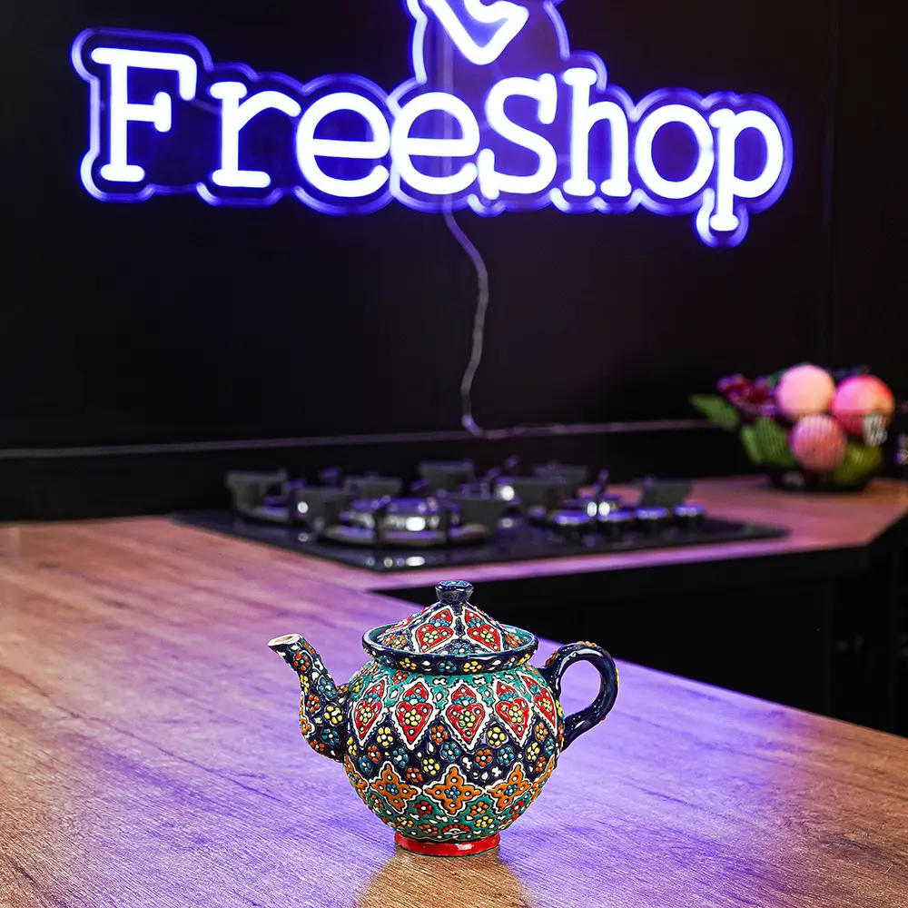 Handmade Floral Pattern Tea Pot with Lid1