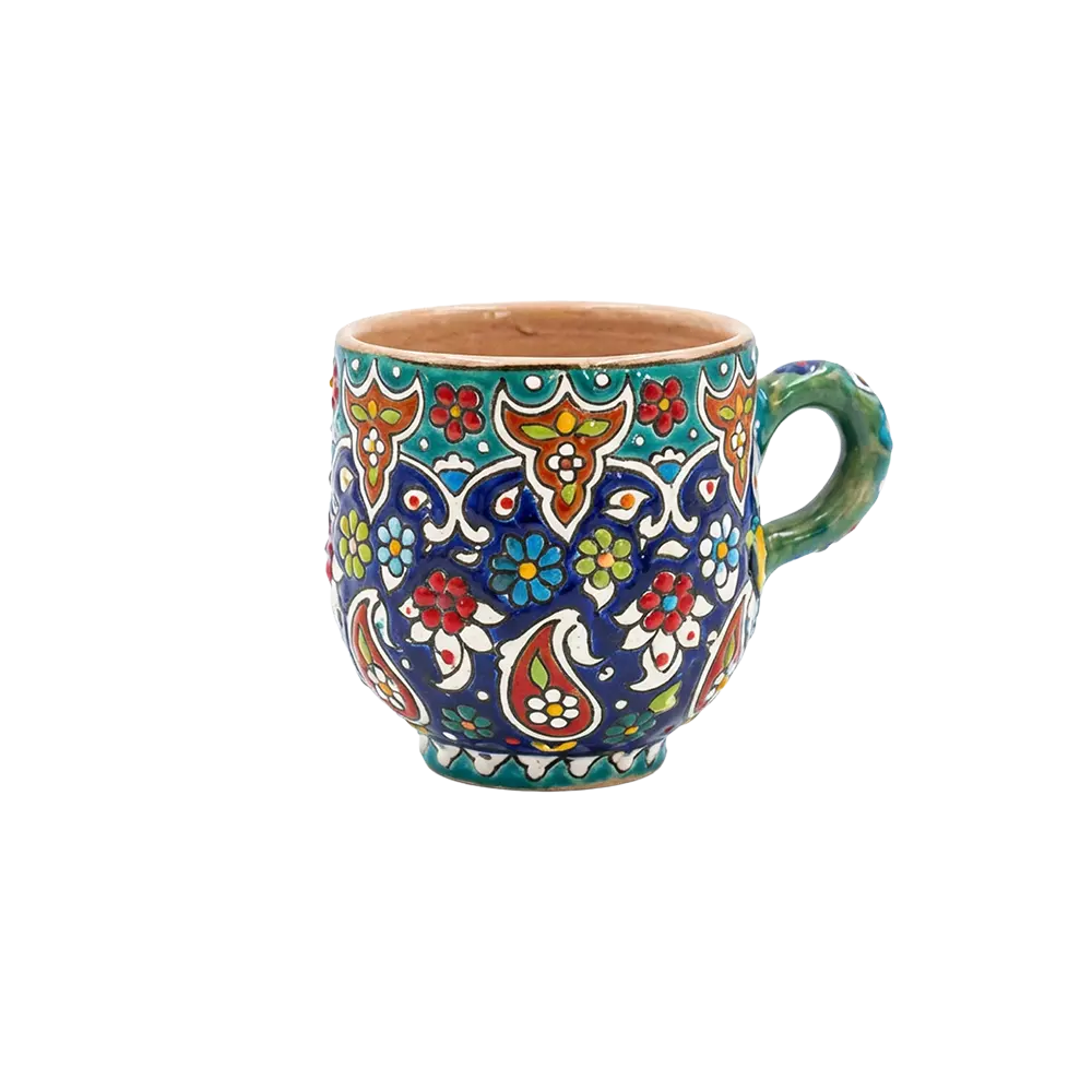 Handmade-Floral-Pattern-Turquoise-Mug Handmade Floral Pattern Turquoise Mug