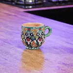 Handmade-Floral-Pattern-Turquoise-Mug1 Handmade Floral Pattern Turquoise Mug1