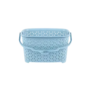 Hobby Life Rattan Blue Plastic Storage Basket with Handle