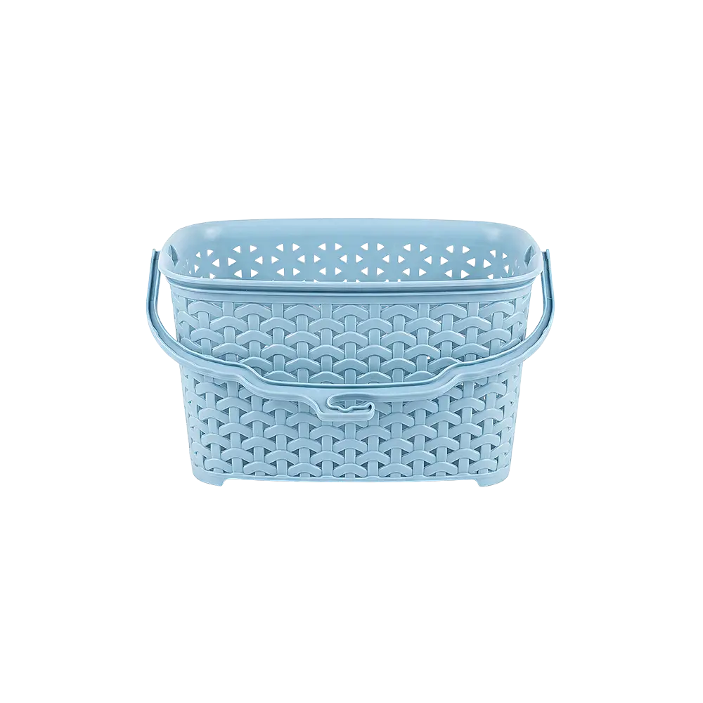 Hobby Life Rattan Blue Plastic Storage Basket with Handle