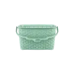Hobby Life Rattan Green Plastic Storage Basket with Handle