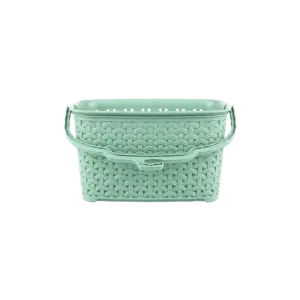 Hobby Life Rattan Green Plastic Storage Basket with Handle