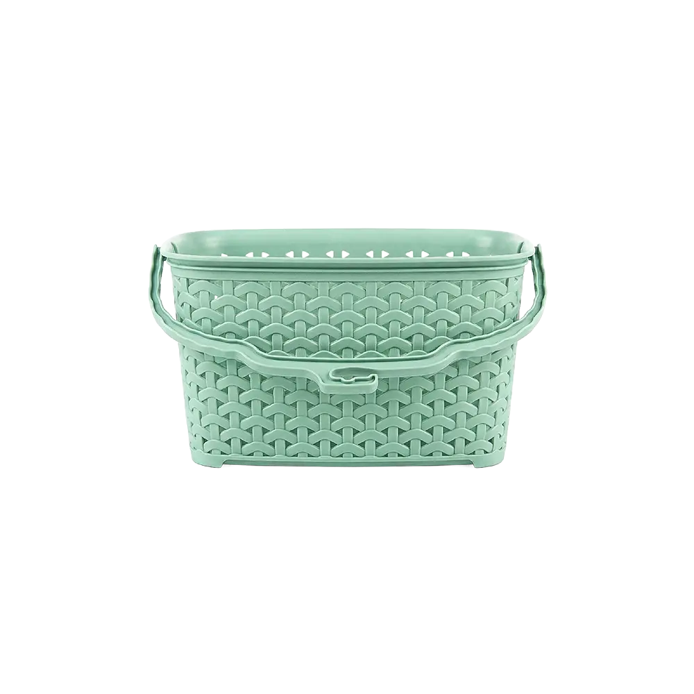 Hobby Life Rattan Green Plastic Storage Basket with Handle