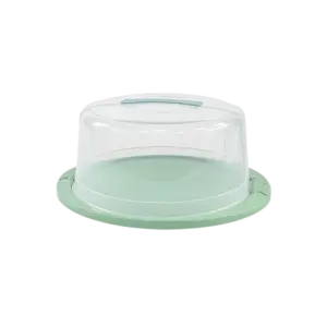 Hobby Life Round Cake Dome with Green Serving Base & Handle