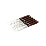 MOMAZ 12 Piece Table Knife Set Brown Handle