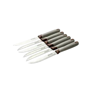MOMAZ 12 Piece Table Knife Set White Handle