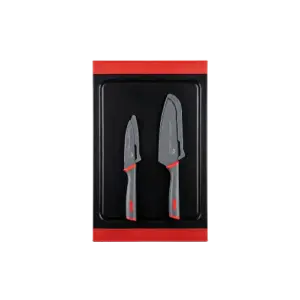 MOMAZ 3Pcs Coloured Knife Set & Cutting Board