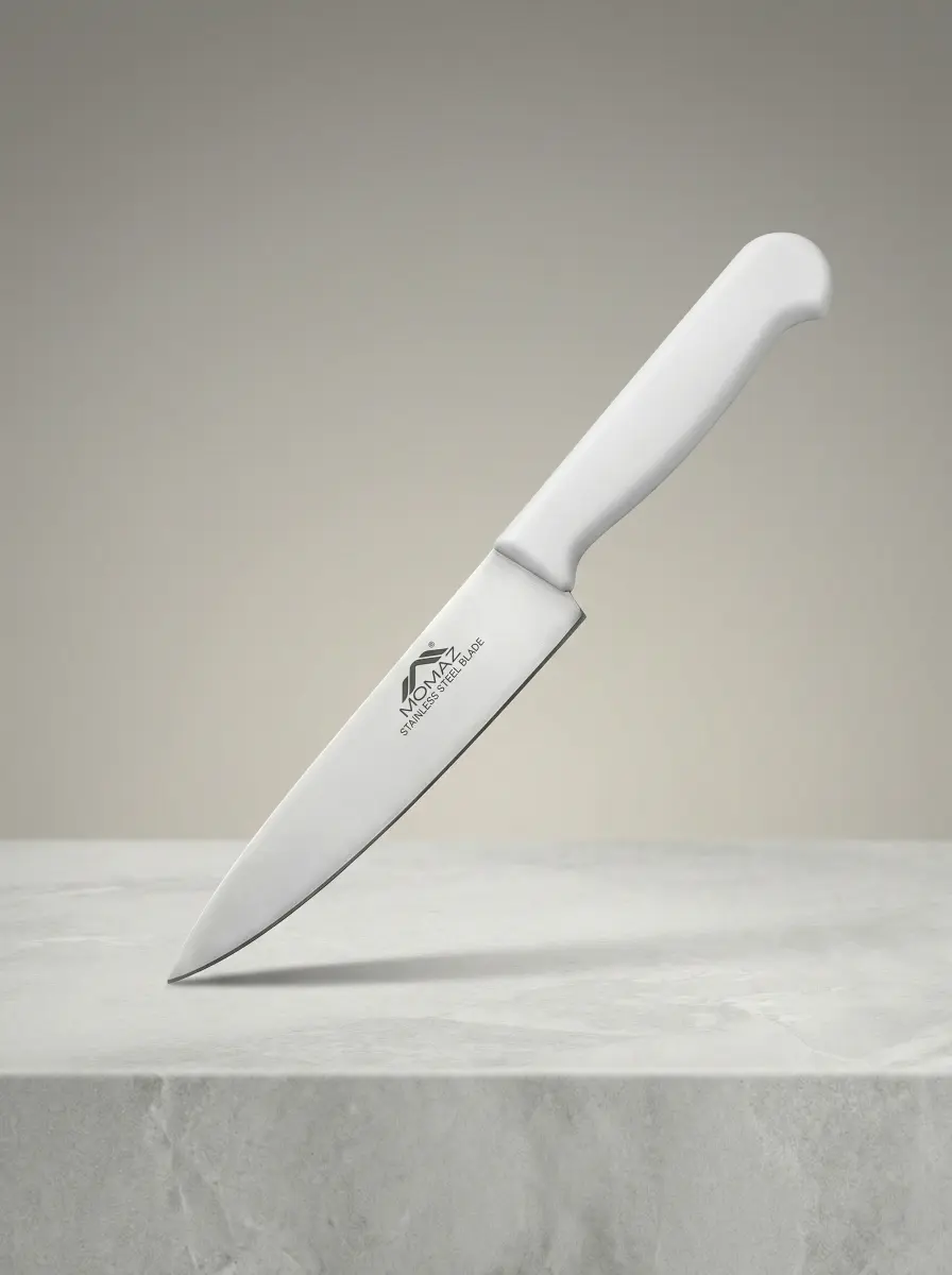 MOMAZ 6 Meat Knife Stainless Steel Blade with a White Handle1