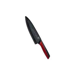 MOMAZ 8 Chef’s Knife with Sheath Black with Red