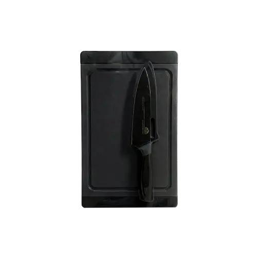 MOMAZ Set of Two Knives & Non Slip Cutting Board