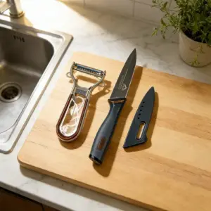 MOMAZ Shine & Sharp Paring & Peeling Set Brown1