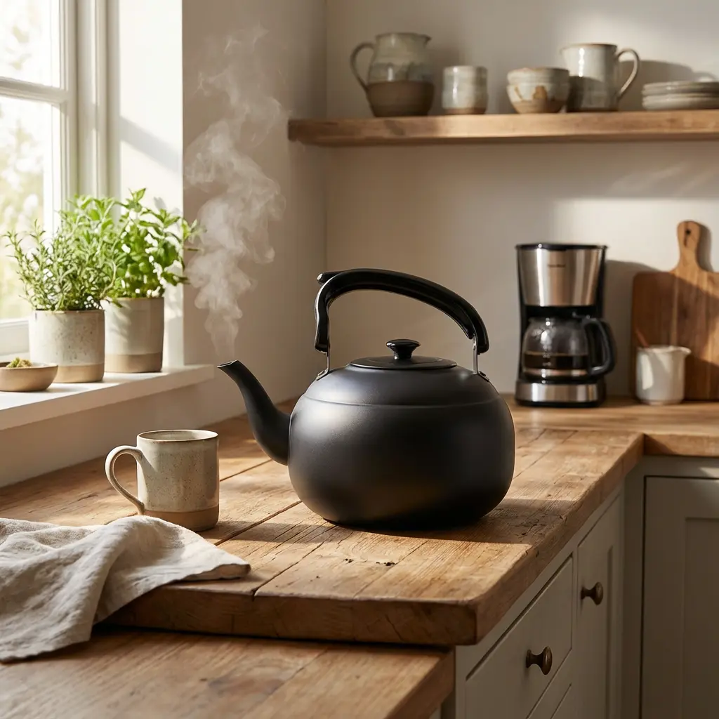 Matte-Black-2L-Enamel-Tea-Kettle1 Matte Black 2L Enamel Tea Kettle1