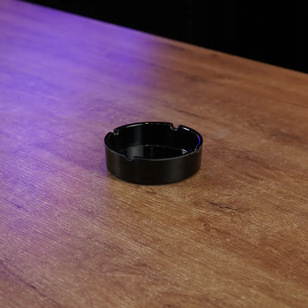 Melamine 10.5cm Circular Shaped Black Ashtray1