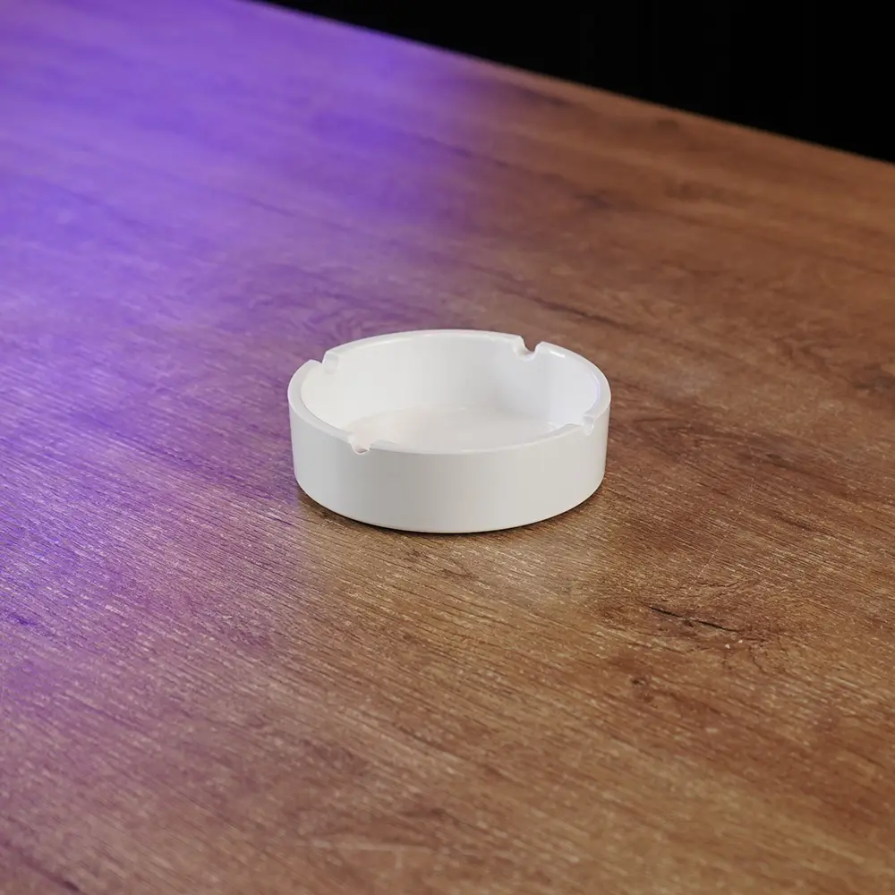 Melamine 10.5cm Circular Shaped White Ashtray1