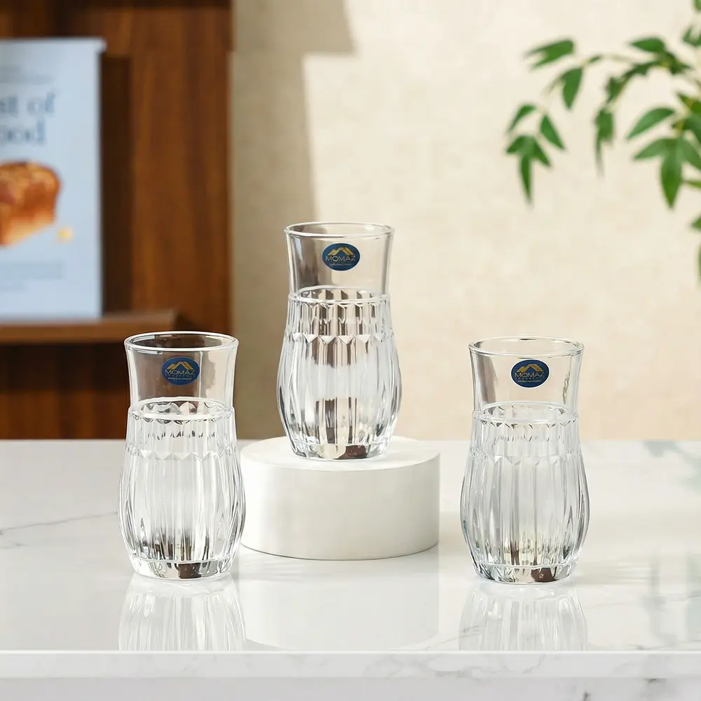 Momaz 12pcs Victoria Series Clear Striped Tumbler Set1