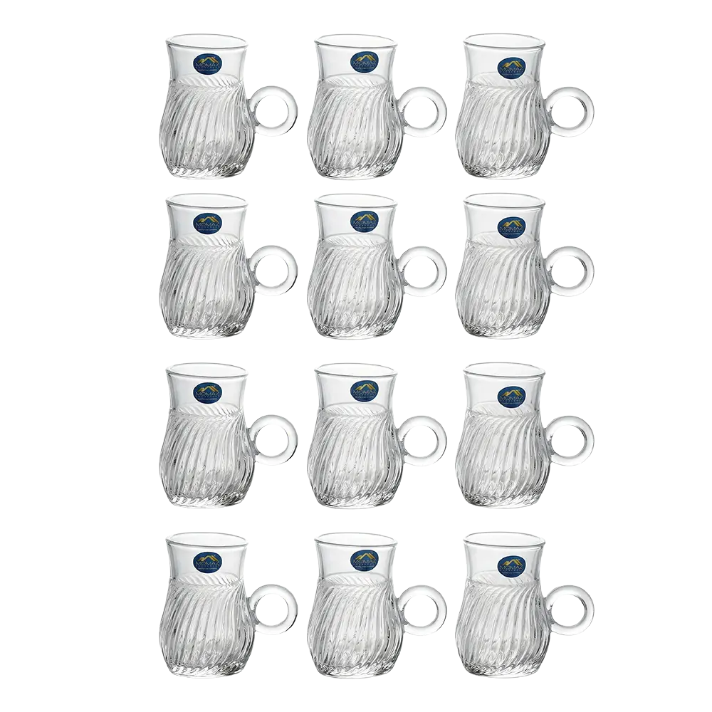 Momaz 12pcs Victoria Series Socket Clear Tea Cups Set2