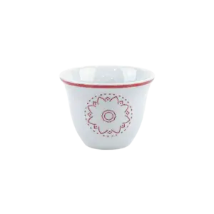 Momaz 12pcs White Coffee Cup with Red Motif