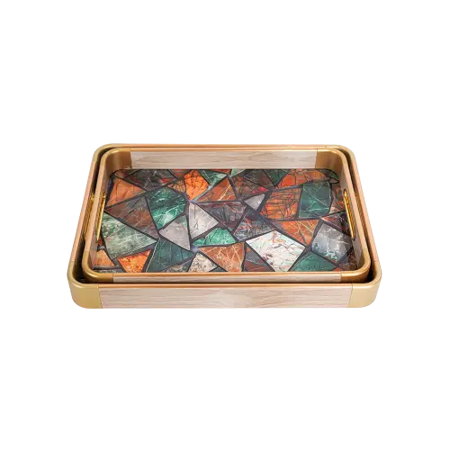 Momaz-2pcs-Geometric-Pattern-Design-Serving-Trays-Set Momaz 2pcs Geometric Pattern Design Serving Trays Set
