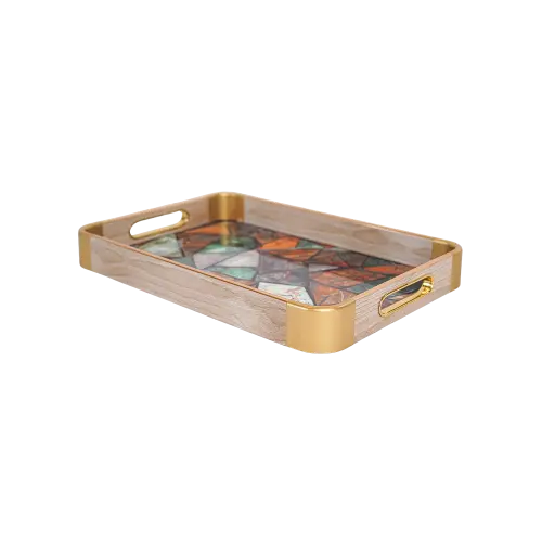 Momaz-2pcs-Geometric-Pattern-Design-Serving-Trays-Set1 Momaz 2pcs Geometric Pattern Design Serving Trays Set1