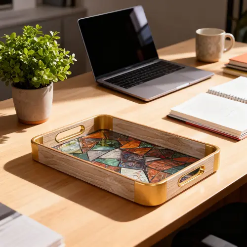 Momaz-2pcs-Geometric-Pattern-Design-Serving-Trays-Set2 Momaz 2pcs Geometric Pattern Design Serving Trays Set2