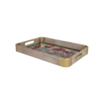 Momaz 2pcs Red Flowers Design Serving Trays Set1