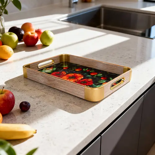 Momaz-2pcs-Red-&-Orange-Flowers-Design-Serving-Trays-Set2 Momaz 2pcs Red & Orange Flowers Design Serving Trays Set2