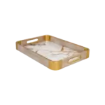 Momaz 2pcs White Marble Design Serving Trays Set1