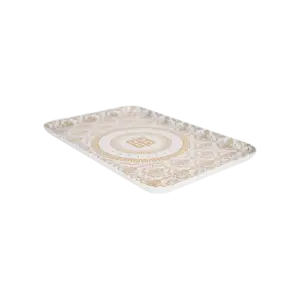 Momaz Melamine Gold & White Serving Tray1