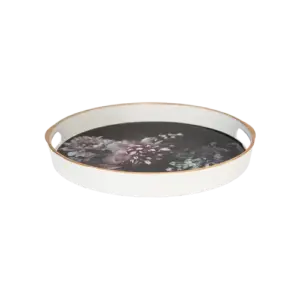 Momaz Melamine Round Serving Tray with Golden Rim1