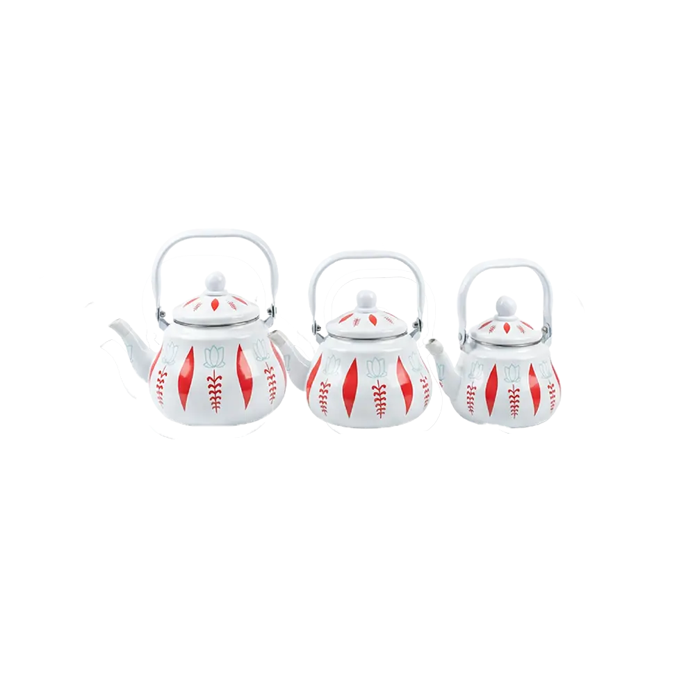 Momaz-set-of-3-Red-Elegant-Floral-Enamel-Tea-Kettle Momaz set of 3 Red Elegant Floral Enamel Tea Kettle