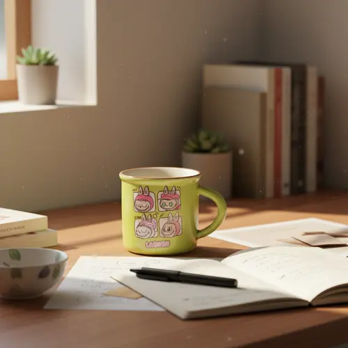 Pastel Green Labubu Coffee Cup1