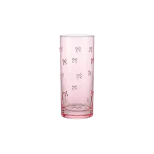 Pink Set of 6 Tall Drinking Glass