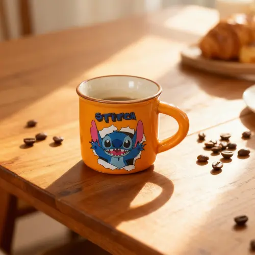 Playful Stitch Orange Coffee Cup1