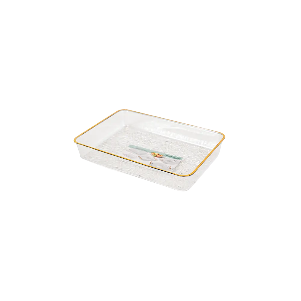 Plexi-25x15cm-Golden-Rim-Rectangular-Serving-Plate Plexi 25x15cm Golden Rim Rectangular Serving Plate