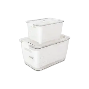 Plexi 2pcs Storage Boxes with Strianers and Lid