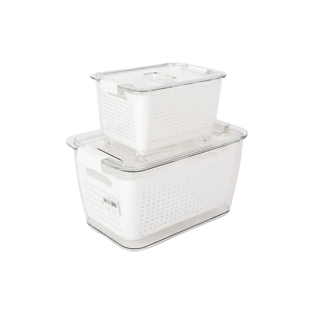 Plexi 2pcs Storage Boxes with Strianers and Lid