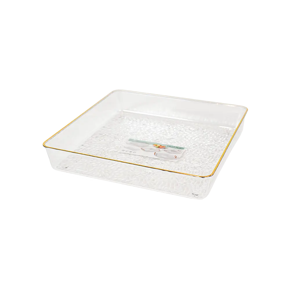 Plexi 30x30cm Golden Rim Squared Serving Plate