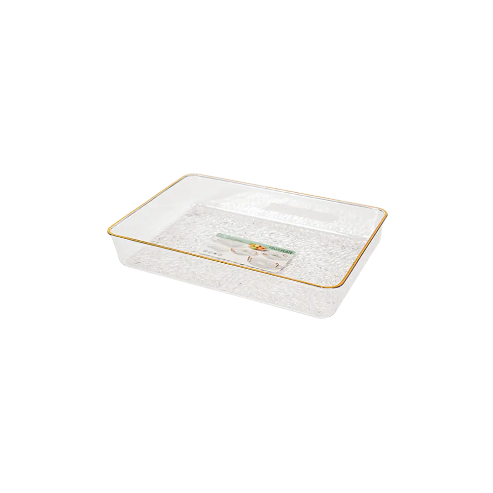 Plexi-31x22cm-Golden-Rim-Rectangular-Serving-Plate Plexi 31x22cm Golden Rim Rectangular Serving Plate