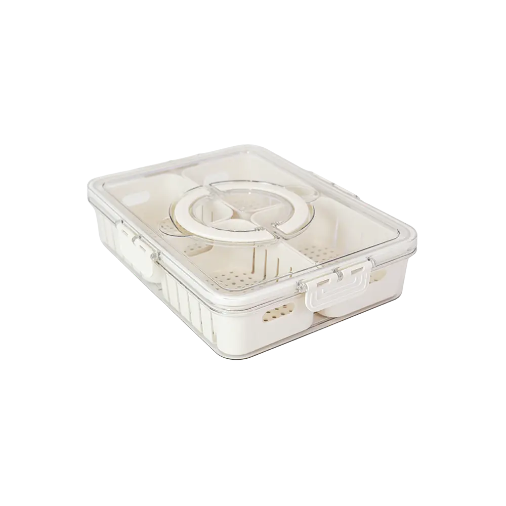 Plexi 4pcs Divided Produce Storage Box with Lid