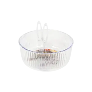 Plexi Transparent 300ml Salad Bowl with Spoon and Fork