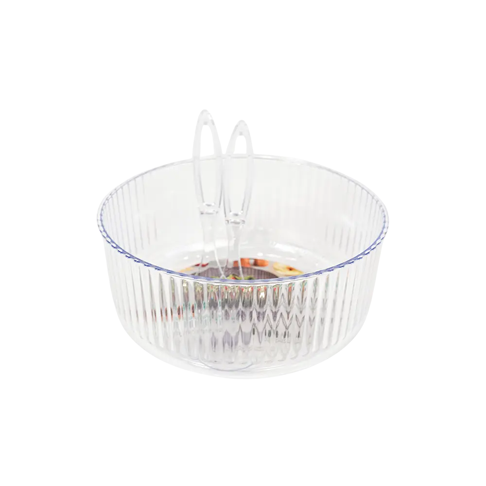Plexi Transparent 300ml Salad Bowl with Spoon and Fork
