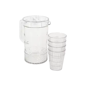 Plexi Transparent Jug with 4pcs Cups