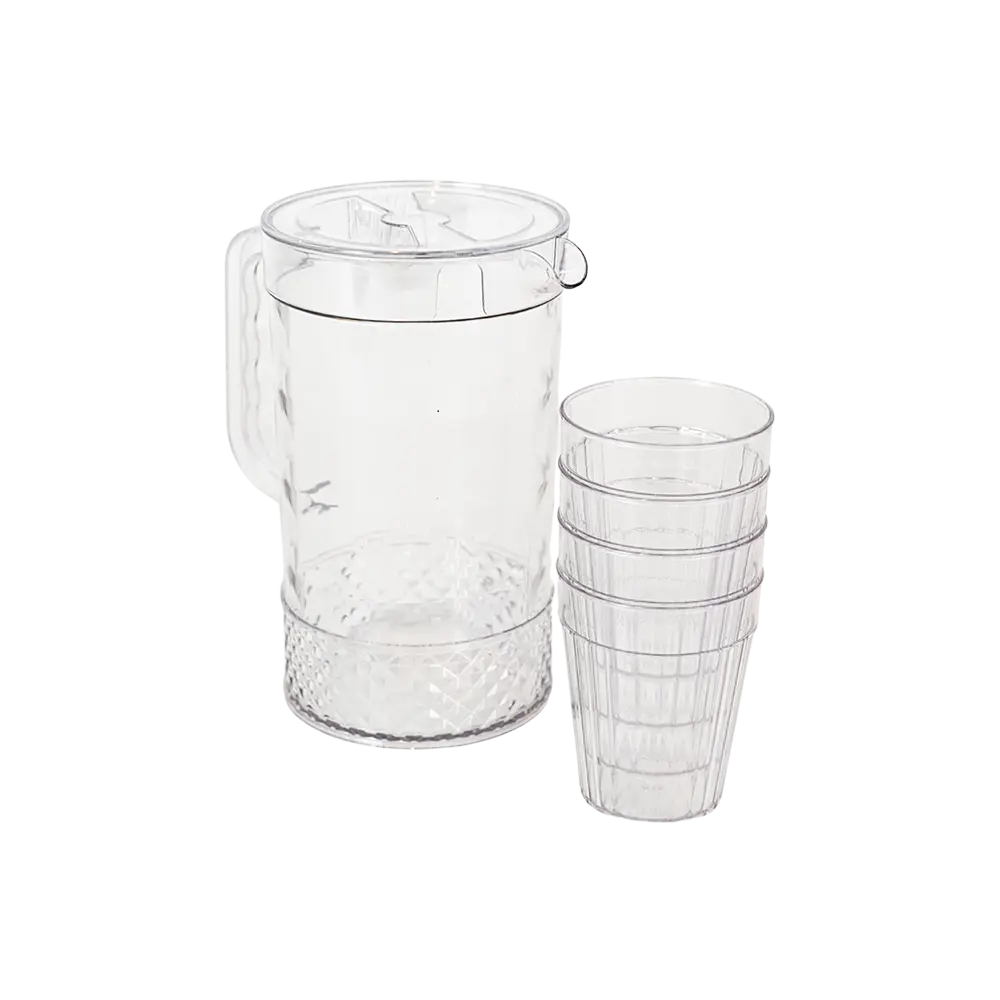 Plexi-Transparent-Jug-with-4pcs-Cups Plexi Transparent Jug with 4pcs Cups