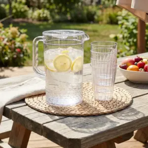 Plexi Transparent Jug with 4pcs Cups1