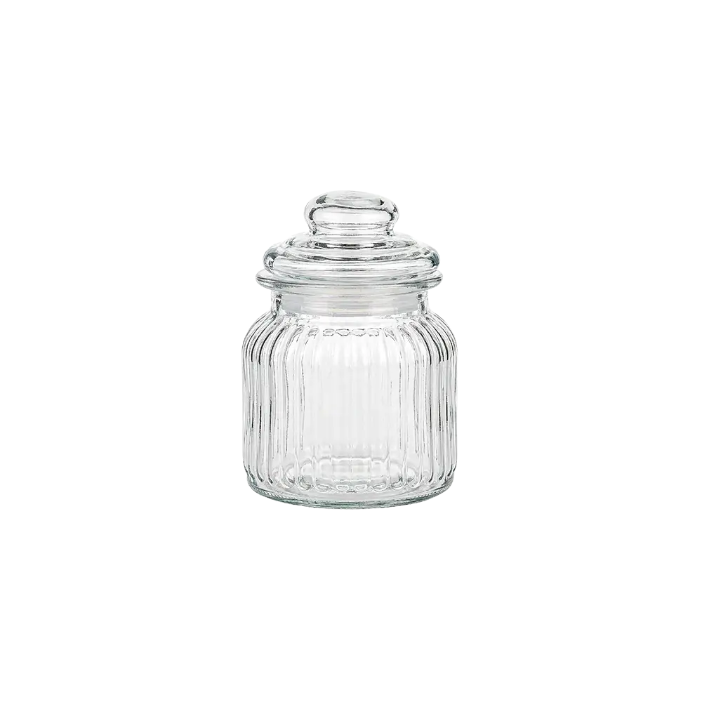 Ribbed-Glass-Storage-785-ml-Jar-with-Airtight-Press-Lid Ribbed Glass Storage 785 ml Jar with Airtight Press Lid