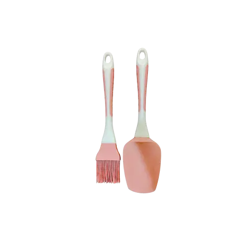 Silicone Spatula & Basting Brush Set Pink